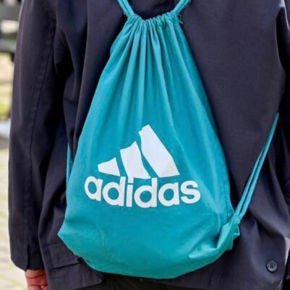 3/$25 🍄 Adidas Turquoise Unisex Drawstring Backpack - Picture 2 of 7